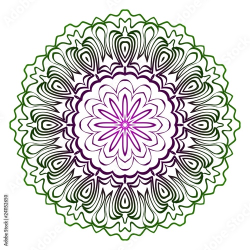 Sacred oriental mandala. color floral ornament. Abstract shapes in Asian style. Vector Illustratio