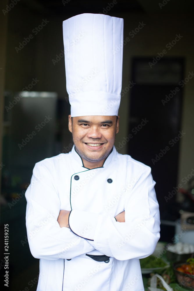 Happy Chef Cooking Healthy Food