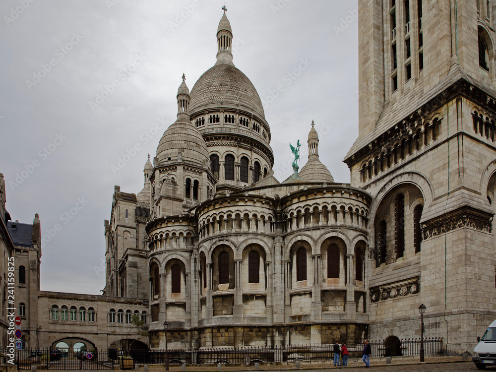 Paris, France - September 22, 2018: Sacre Coeur basilica in Montmartre district in Paris