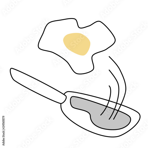 Egg yolk with pan sketch