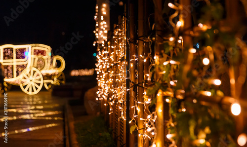 LED garlands in the street