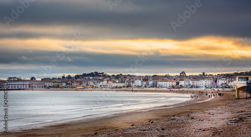 Winter's sunset over Weymouth Beach