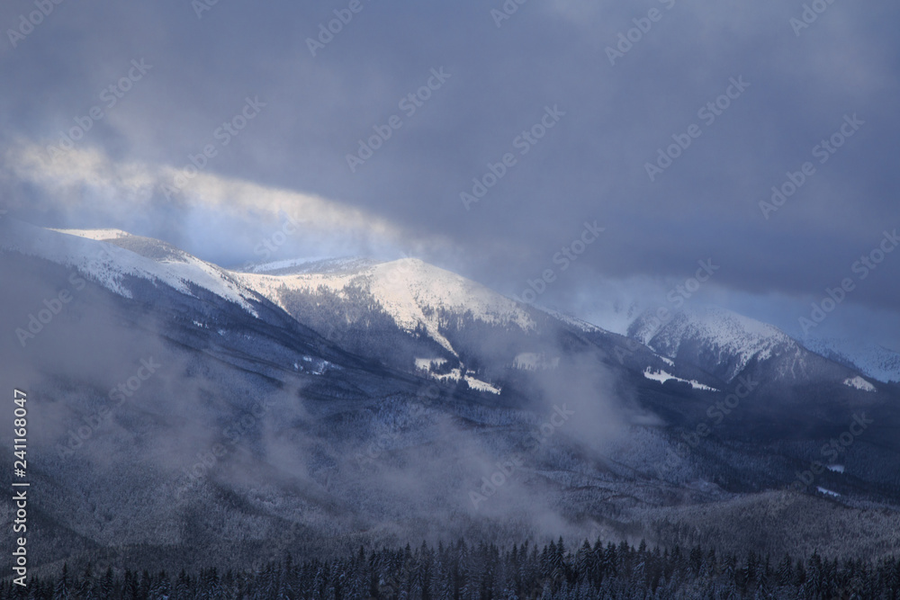 Winter landscape in the Carpathian mountains. Winter landscape in the Carpathian mountains.