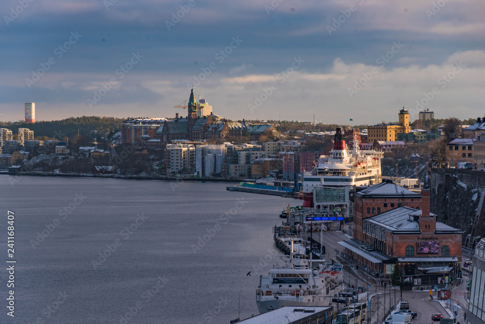 Stockholm Blick auf Viking LIne Terminal
