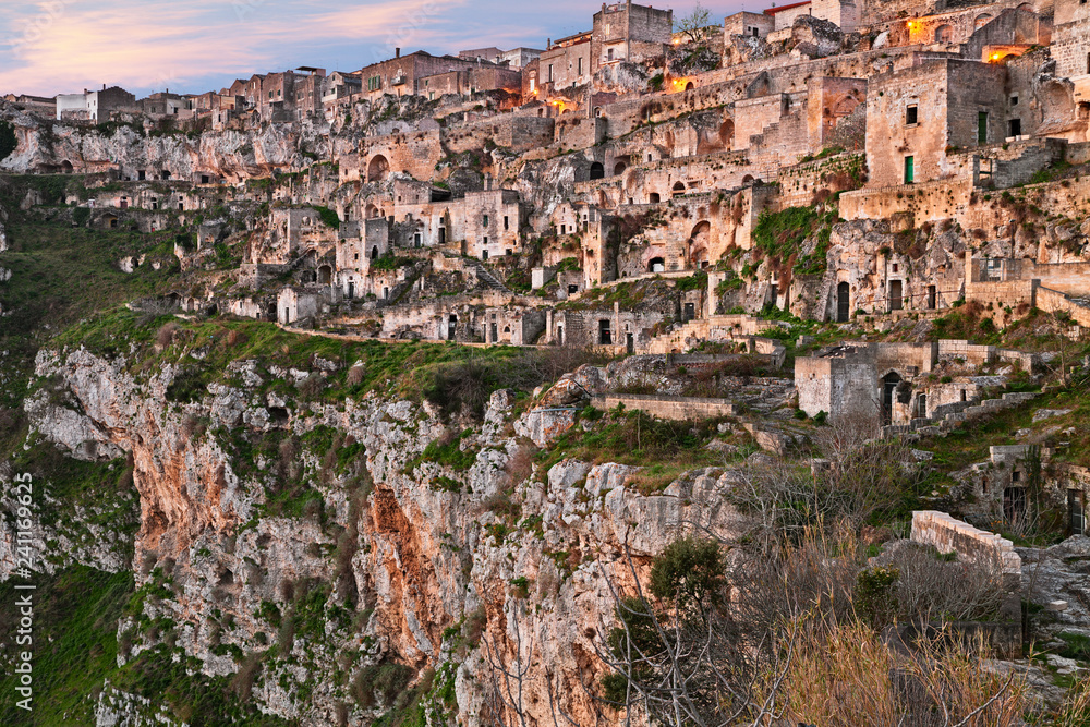Matera, Basilicata, Italy: the ancient cave houses in the old town called Sassi di Matera
