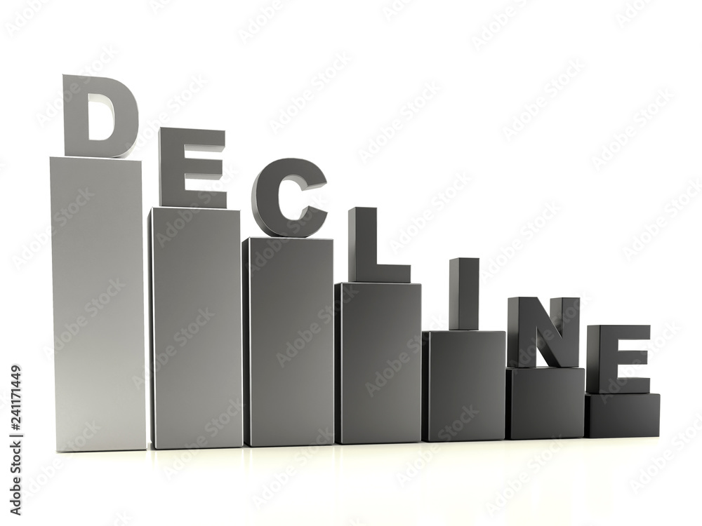 Gray Decline bar graph