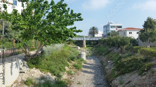 The beautiful Linear Park Along the Garyllis River Limassol (Cyprus)