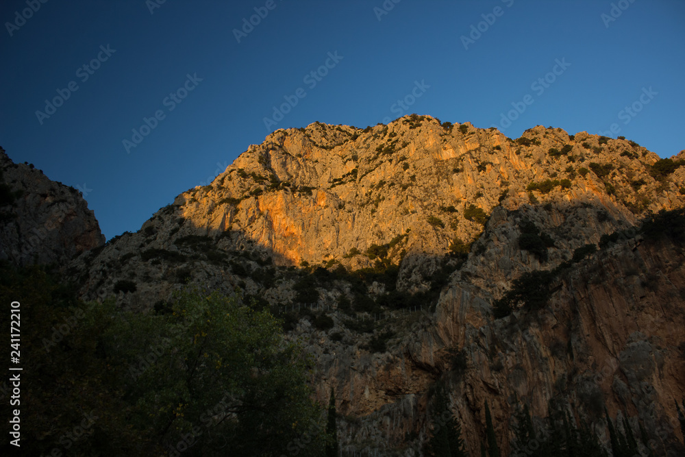 USA sunset rocks scenic landscape foreshortening from below