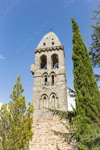 Tower of the Church of the Assumption in Mombuey town, province of Zamora, Spain photo