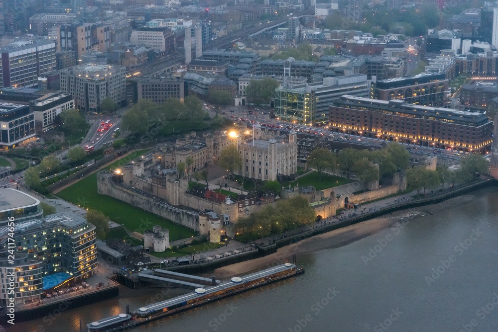 Aerial view of Tower of London