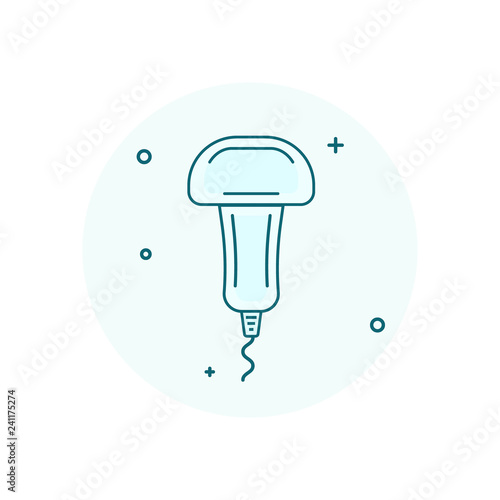 Ultrasoud probe icon. Sonography vector illustration