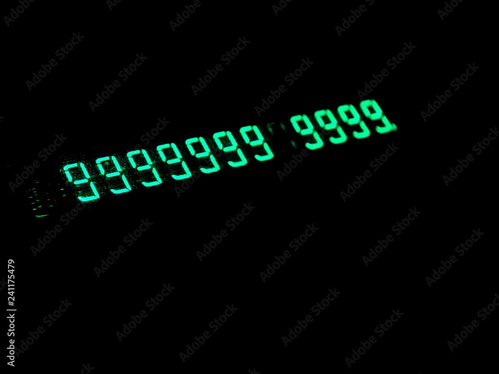 Green numbers in the dark. Old electronic numeric display. Hacking Green numbers in the dark. Old electronic numeric display. Hacking