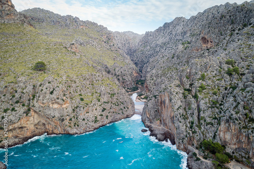 Torrent de Pareis - deepest canyon of Mallorca island  Spain