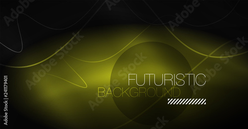 Neon lines wave background. Abstract composition