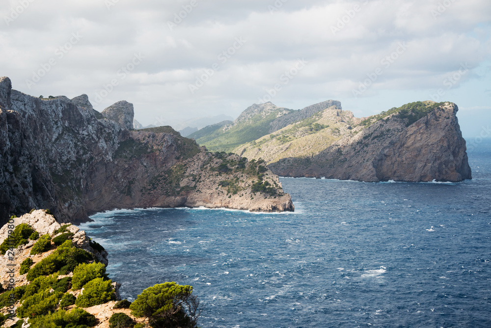 Cliffs at Formentor peninsula, Balearic Islands, Mallorca, Spain
