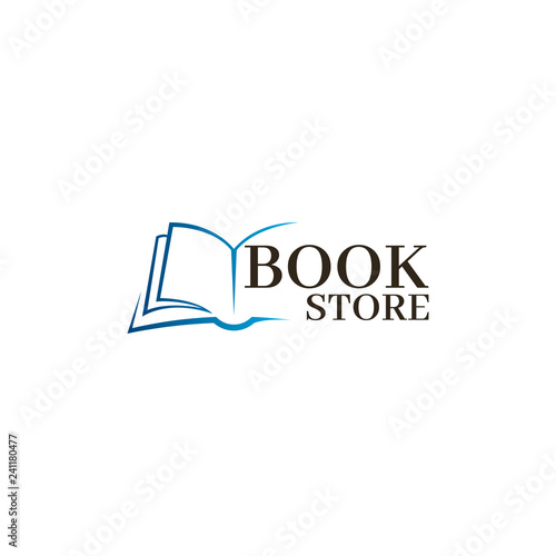 Bookstore Logo template. Design logo open book.