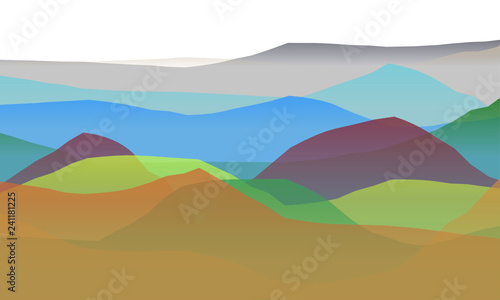 Farbige Berge, Wellen, abstrakte Oberfläche, moderner Hintergrund, Vektorgrafik Illustration für dein Projekt