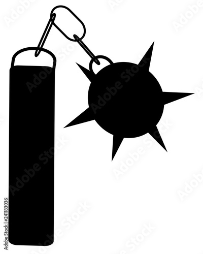 Silhouette-Medevil Flail Weapon