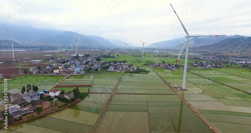 landscape of wind farm in xichang sichuan china  photo