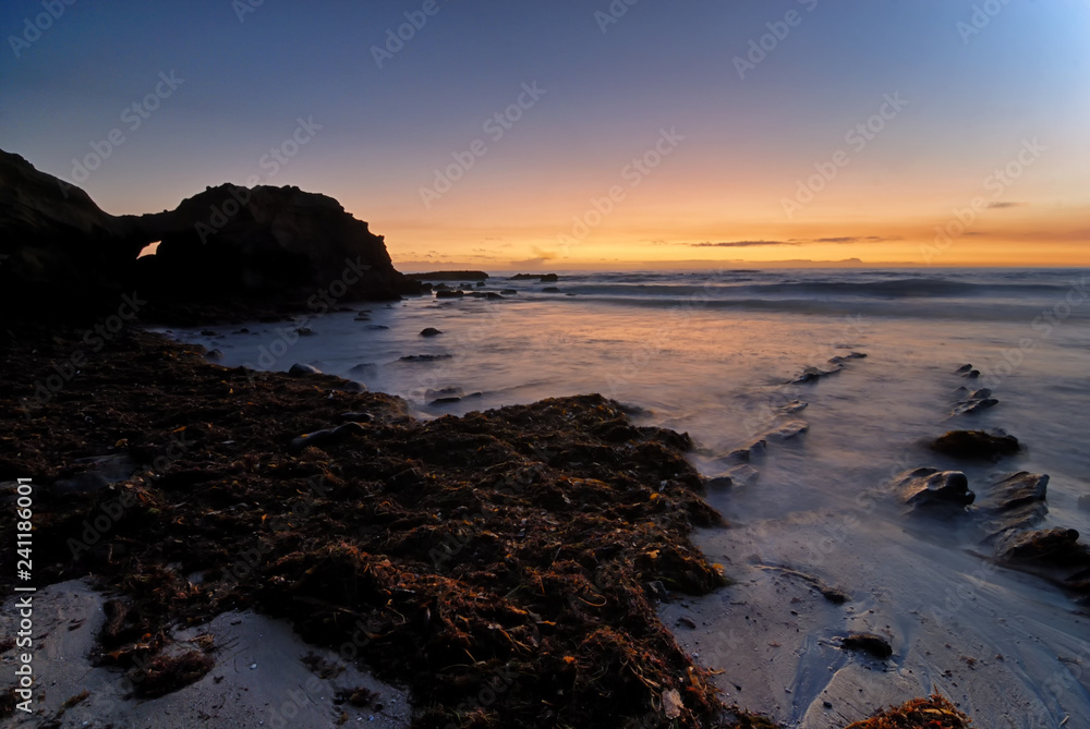 Rocky sunset along the Orange County coast in California. Rocky sunset along the Orange County coast in California.