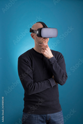 Man using VR Virtual Reality headset