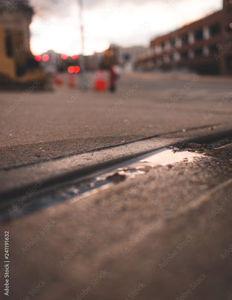 Unfocused downtown Durham, North Carolina from street level perfect for text Unfocused downtown Durham, North Carolina from street level perfect for text