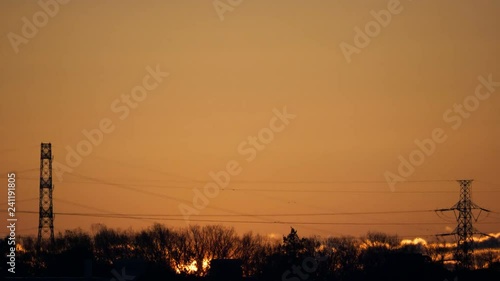 Tokyo,Japan-December 31, 2018: Sunrise in Tokyo at the end of year 2018
