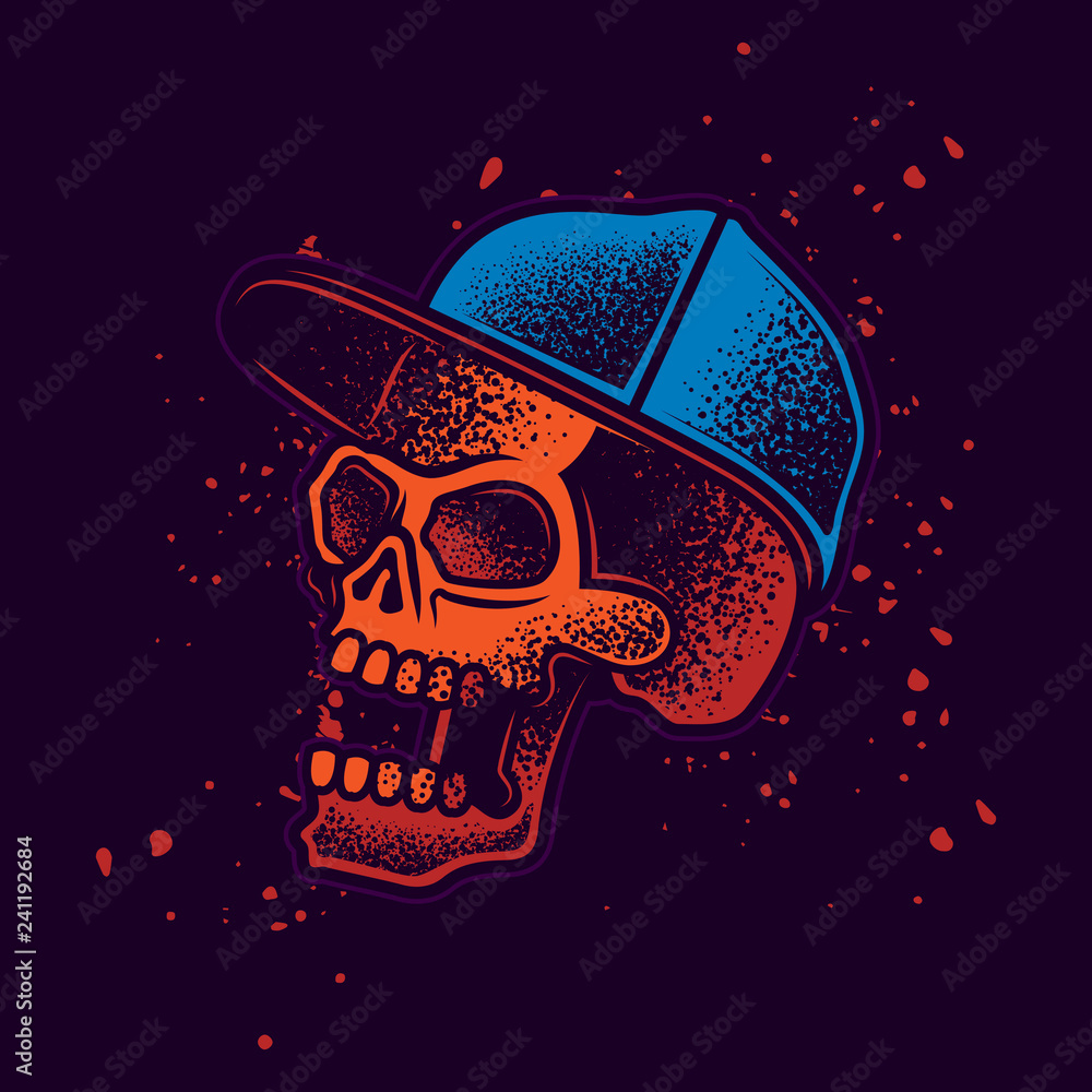 cap. Vector illustration in neon style 