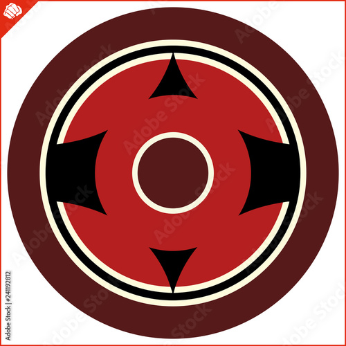 Martial art colored simbol design. Karate emblem.