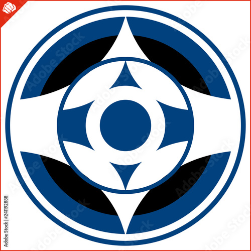 Martial art colored simbol design. Karate original emblem.