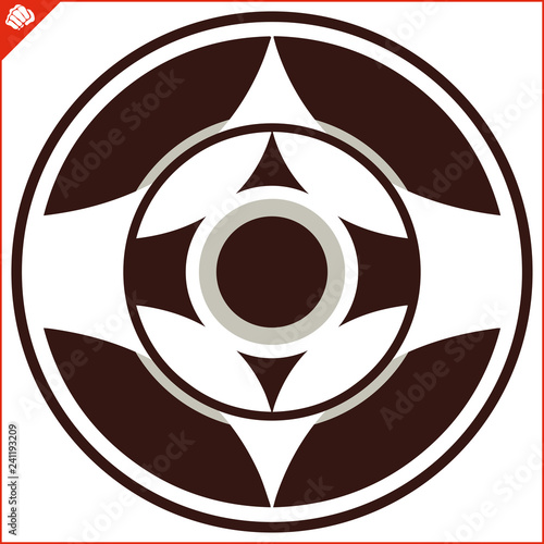 Martial art colored simbol design. Karate original emblem.