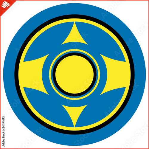 Martial art colored simbol design. Karate original emblem.