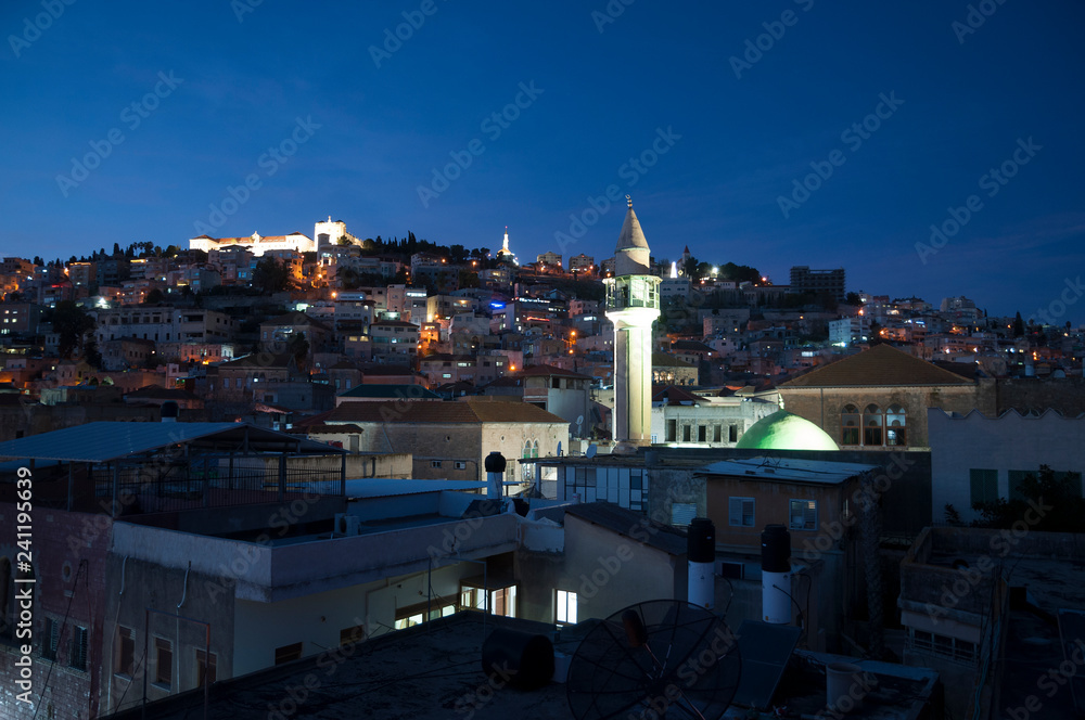 mosque and the city of Nazareth, Israel