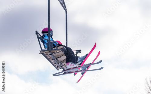People are enjoying skiing / snowboarding
