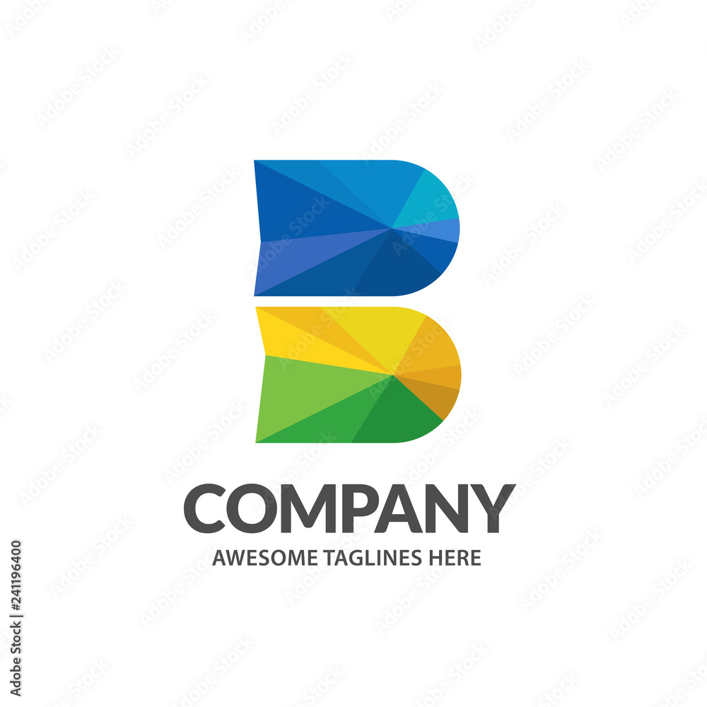creative initial letter b with geometric Polygonal art style color logo vector creative initial letter b with geometric Polygonal art style color logo vector