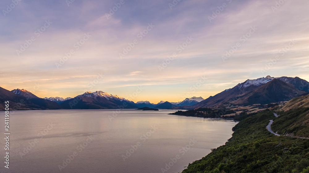 A viewpoint on one of the most scenic drives in New Zealand that connects Queenstown with Glenorchy and overlooks Pig and Pigeon Islands and Lake Wakatipu.