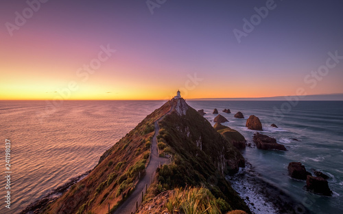 Nugget Point is one of the most distinctive landforms along the Otago coast of New Zealand. It's a steep headland with a lighthouse and a scattering of rocky islets. This is extremely beautiful.