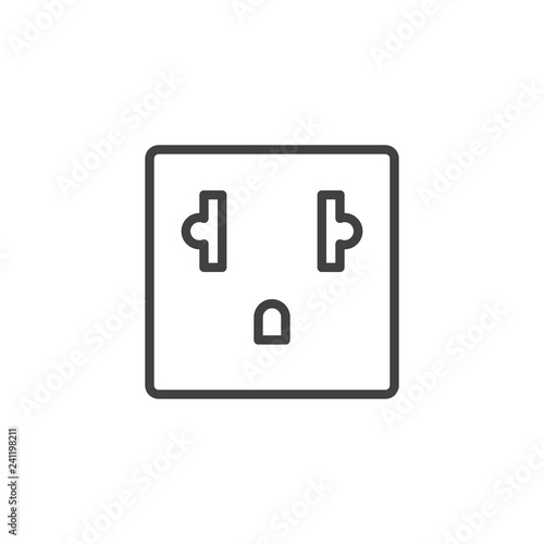 Telephone socket outline icon. linear style sign for mobile concept and web design. Phone Plug simple line vector icon. Symbol, logo illustration. Pixel perfect vector graphics