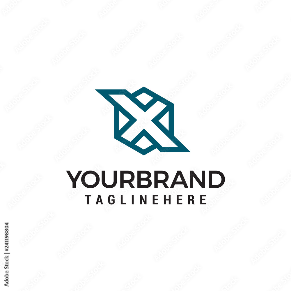 initials letter X hexagon logo design template initials letter X hexagon logo design template