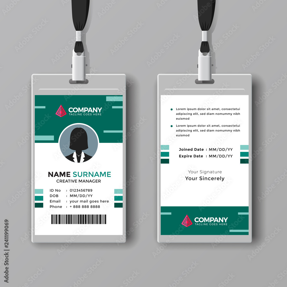 Obraz premium Creative identity card design template