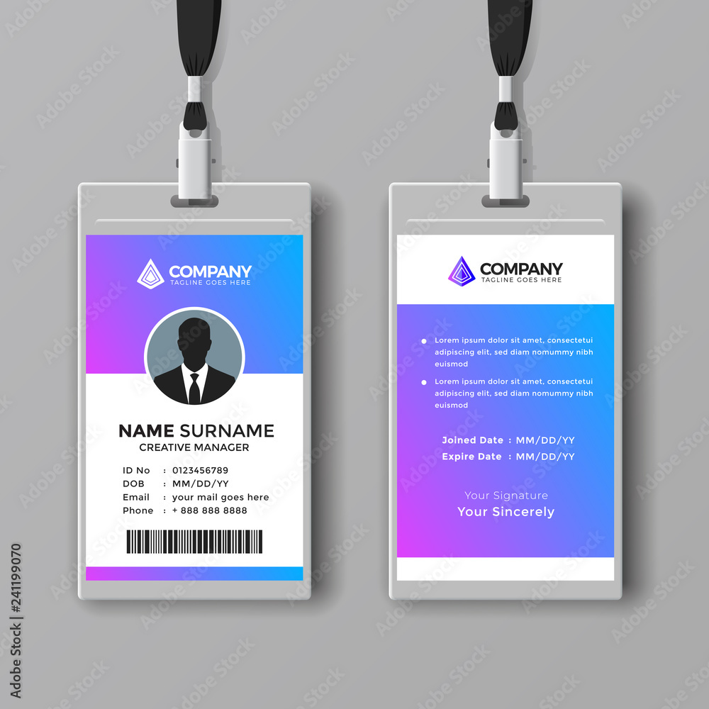 Modern ID card design template Modern ID card design template
