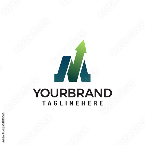 Letter M arrow logo design template