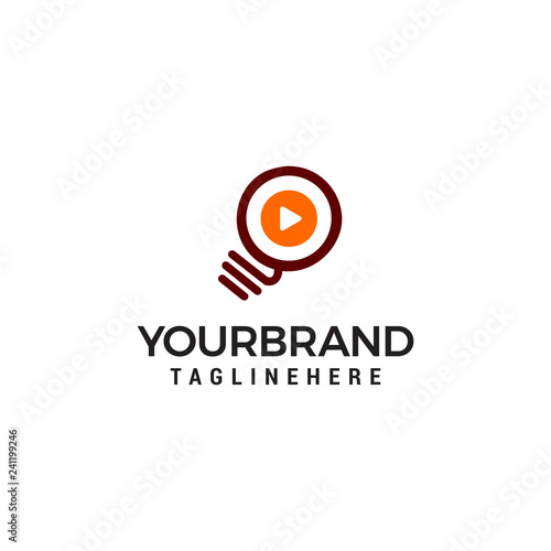 Free Download Light Bulb play Logo Design Template - GFXLoad