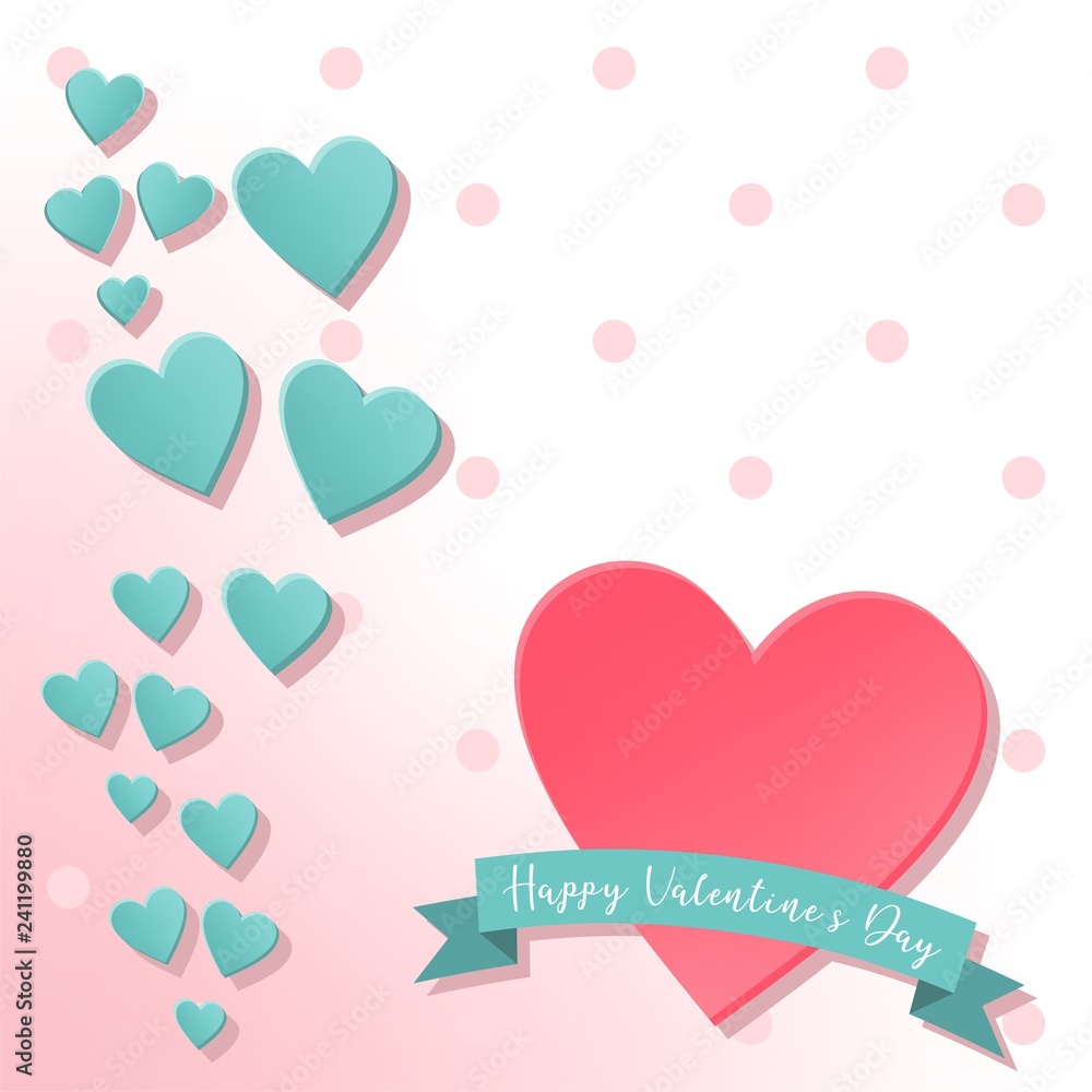 valentines day card with hearts and place for your text