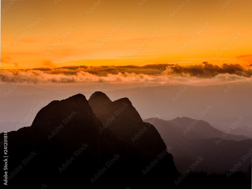 Mountain with mist 