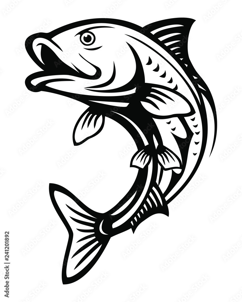 fish jump Stock Vector | Adobe Stock