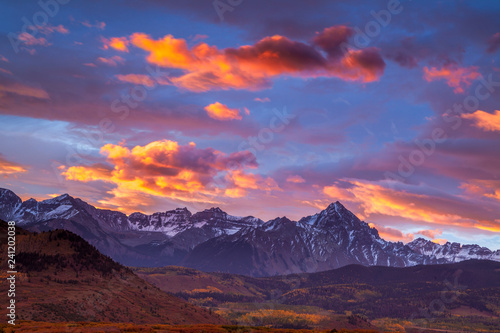 Dramatic sunrise over the Dallas Divide in Colorado's San Juan Mountains © Andrew S.