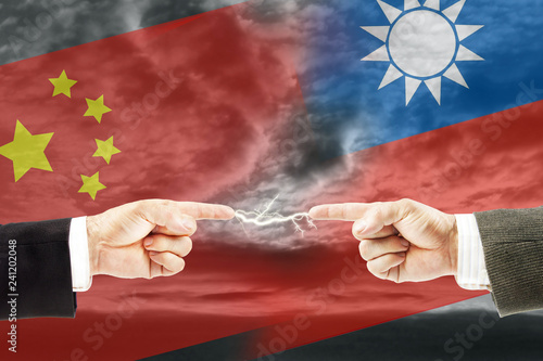 Canvas Print Confrontation and enmity between China and Taiwan