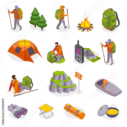 Campers Gear Icon Set