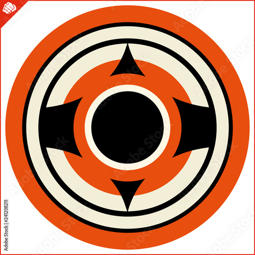Martial art colored simbol design. Karate original emblem.